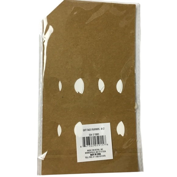 GIFT TAGS Feather Stripe Gold Glitter Metallic 28 Total Die Cut Labeling NWT - Picture 6 of 7